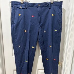 Polo by Ralph Lauren Men's Navy Chinos with Flag Accents